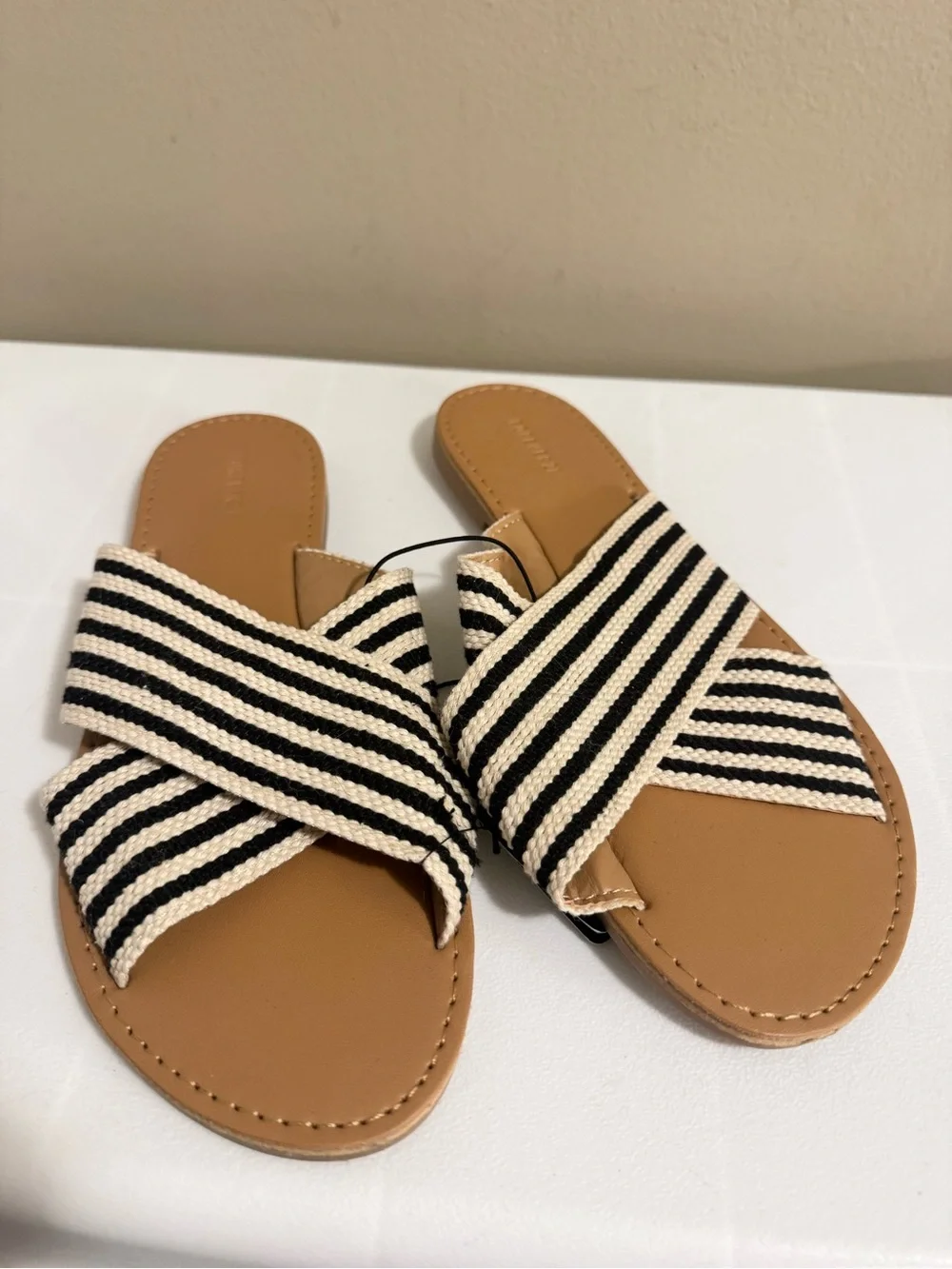 Forever 21 Black & White Stripe Sandals